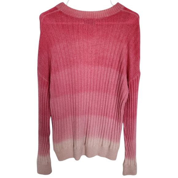 NAADAM Ombre‎ Knit Cashmere Wool Blend Sweater M Pink Cozy Lightweight Designer - Picture 2 of 7